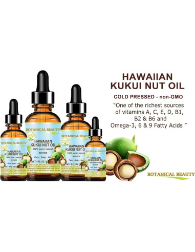 Aceite de Nuez Kukui 100% Puro Belleza Botánica 120 ml