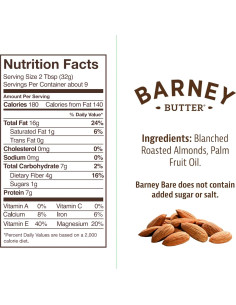 Mantequilla de Almendra Barney Butter 283g Suave Natural Sin Azúcar 2