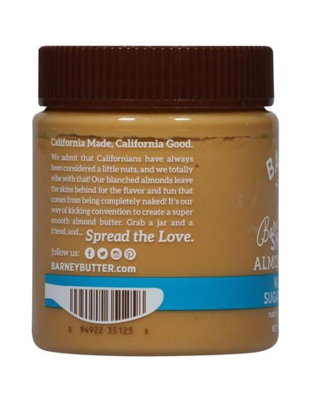 Mantequilla de Almendra Barney Butter 283g Suave Natural Sin Azúcar