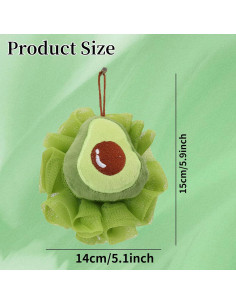 Esponja de Baño Aguacate para Niños - Exfoliante Lufa 13x15cm 2
