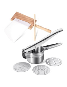 Juego de 4 Piezas para Gnocchi Patelai - Prensa, Rodillo, Paleta y Raspador