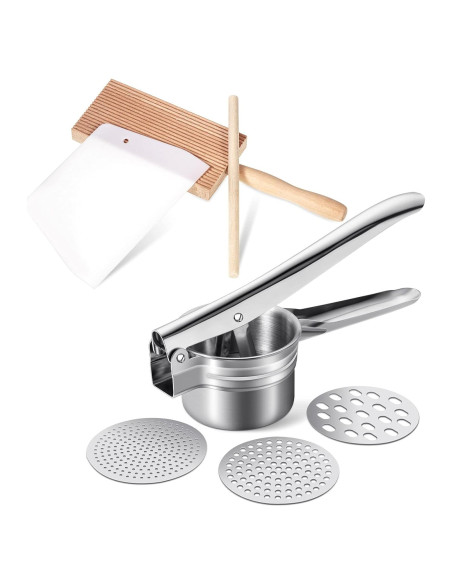 Juego de 4 Piezas para Gnocchi Patelai - Prensa, Rodillo, Paleta y Raspador