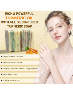 Jabón de Cúrcuma Orgánico Hecho a Mano 100g - Umpeimvon 2