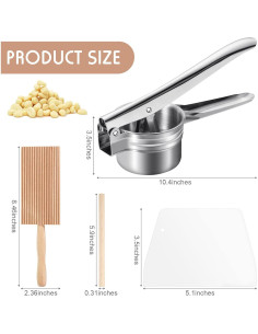 Juego de 4 Piezas para Gnocchi Patelai - Prensa, Rodillo, Paleta y Raspador 2