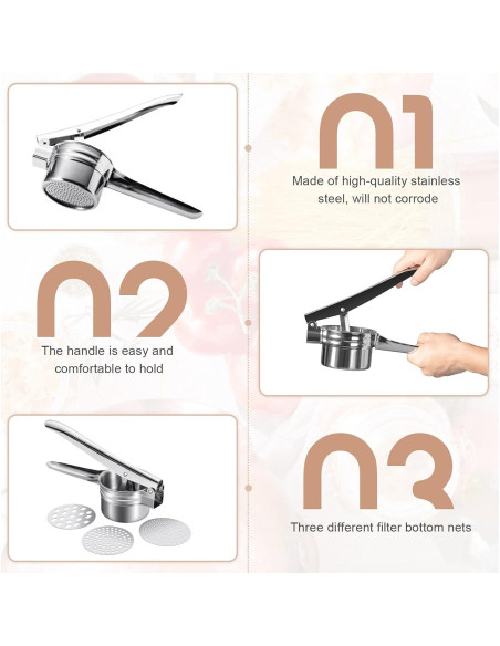 Juego de 4 Piezas para Gnocchi Patelai - Prensa, Rodillo, Paleta y Raspador