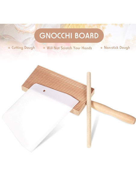 Juego de 4 Piezas para Gnocchi Patelai - Prensa, Rodillo, Paleta y Raspador