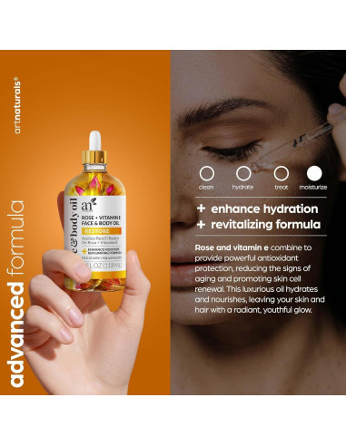 Aceite Facial Orgánico Artnaturals 113ml - Hidratante Antienvejecimiento