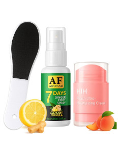 Kit de Cuidado de Pies Aifufand 3 Piezas - Spray Jengibre, Removedor Callos, Crema Hidratante