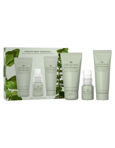 Conjunto de Cuidado de Piel Origins 3 Piezas - Exfoliante, Crema y Aromaterapia