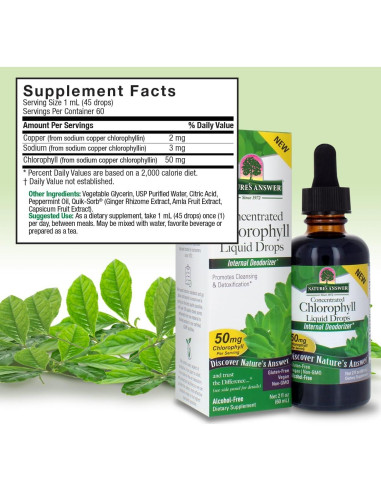 Clorofila Líquida Sin Alcohol 50mg Respuesta de la Naturaleza