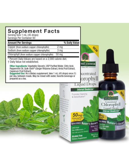 Clorofila Líquida Sin Alcohol 50mg Respuesta de la Naturaleza