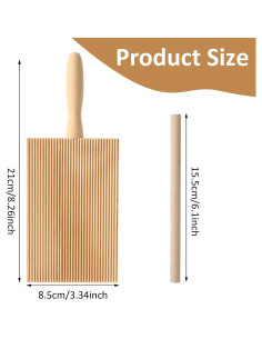 Set de Herramientas para Hacer Pasta Abeillo - Tabla Gnocchi y Rodillo 2