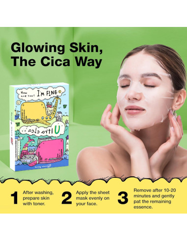 Mascarilla de Tela Hidratante Dancing Whale Ultra Cica 10 Hojas