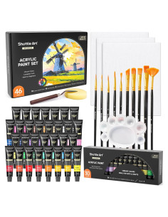 Conjunto de Pintura Acrílica Shuttle Art 46 Piezas 30 Colores
