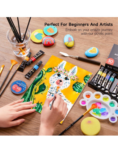 Conjunto de Pintura Acrílica Shuttle Art 46 Piezas 30 Colores