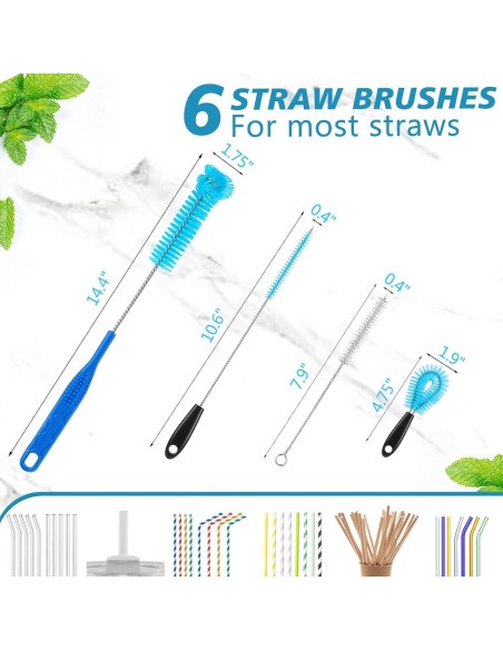 Juego de 6 Cepillos de Limpieza de Botellas ISSHU - Mango Largo Juego de 6 Cepillos de Limpieza de Botellas ISSHU - Mango Largo