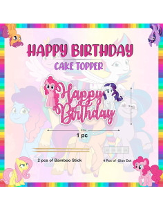 Adorno de Pastel de Cumpleaños Feliz Mi Pequeño Pony 2