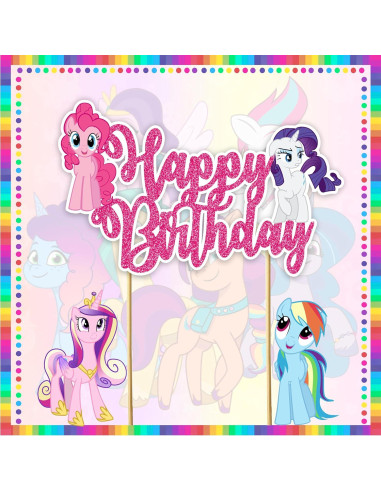 Adorno de Pastel de Cumpleaños Feliz Mi Pequeño Pony