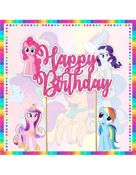 Adorno de Pastel de Cumpleaños Feliz Mi Pequeño Pony