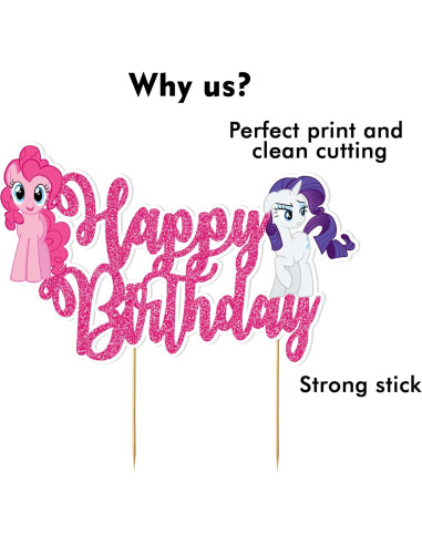 Adorno de Pastel de Cumpleaños Feliz Mi Pequeño Pony