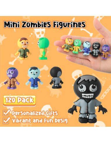 120 Figuras Mini Zombis PVC VioraWhite para Decoración Halloween