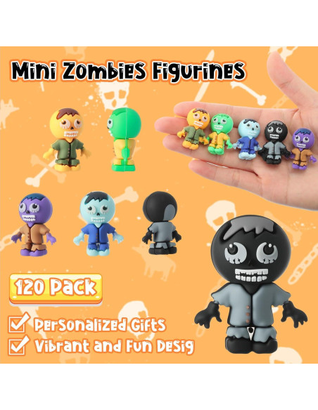 120 Figuras Mini Zombis PVC VioraWhite para Decoración Halloween