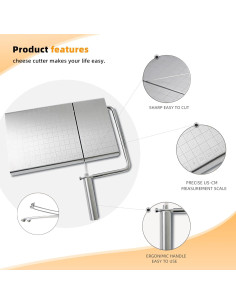 Cortador de Queso Ajustable Pet Time - Acero Inoxidable 13.5 cm 2