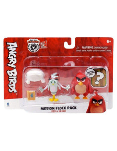 Figurita Rovio Angry Birds Misión Paquete Bandada Rojo Plata