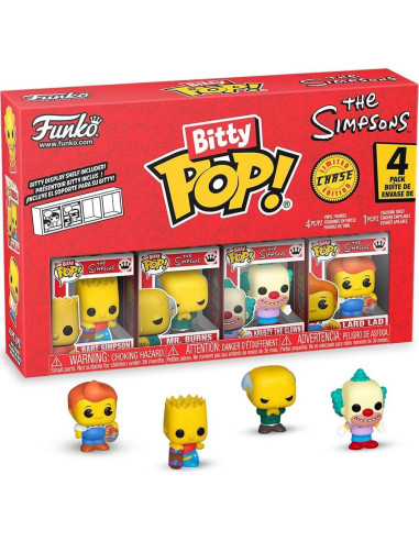 Funko Pop! Bitty Colección Simpsons - Bart, Burns, Krusty y Misterioso