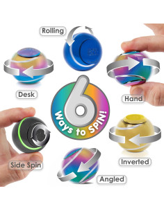 Spinner Antiestrés Bopster Spin Ball Multicolor Doble Rodamiento 2