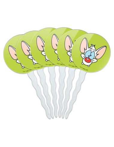 Set de 6 Toppers para Cupcakes Pinky y el Cerebro - Graphics & More