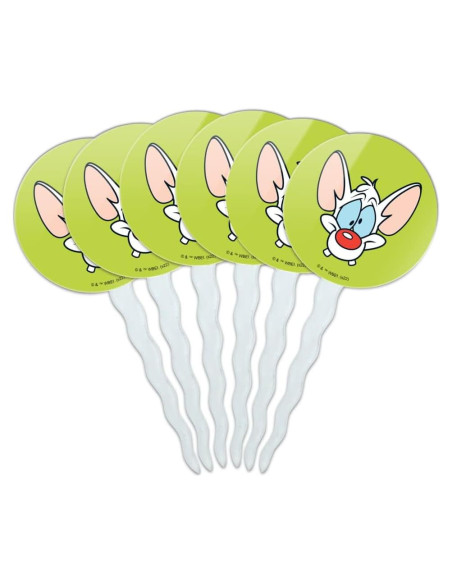 Set de 6 Toppers para Cupcakes Pinky y el Cerebro - Graphics & More