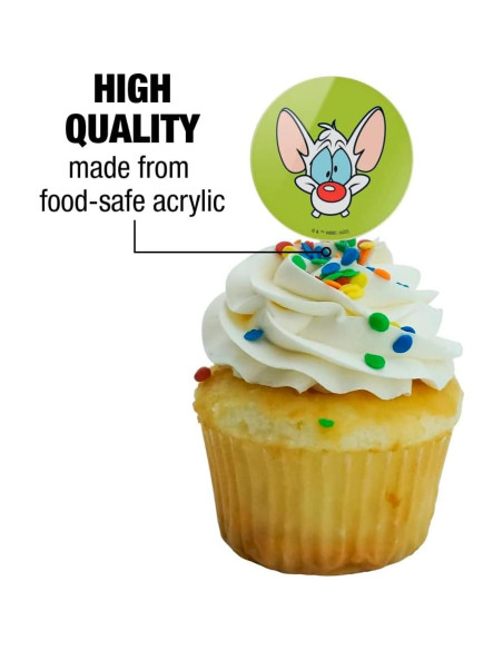 Set de 6 Toppers para Cupcakes Pinky y el Cerebro - Graphics & More