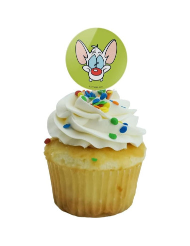 Set de 6 Toppers para Cupcakes Pinky y el Cerebro - Graphics & More