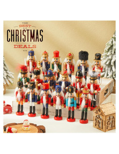 Conjunto de Adornos Cascanueces Navidad Liliful 18 Pcs