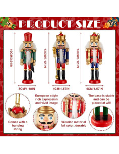 Conjunto de Adornos Cascanueces Navidad Liliful 18 Pcs 2