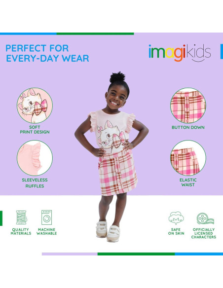 Conjunto Camiseta y Falda a Cuadros Disney Niña 7-8 Años