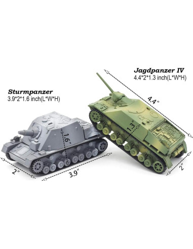 Kvvdi 2 Sets Tanques de Juguete Sturmpanzer y Jagdpanzer IV