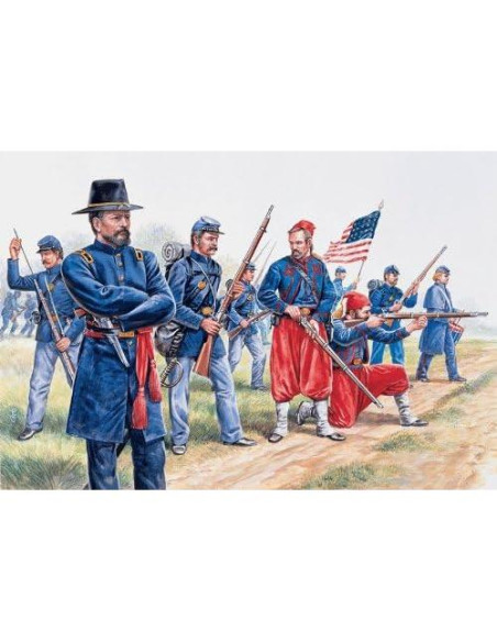 Kit de Modelo Italeri 1:72 Infantería de la Unión y Zuaves