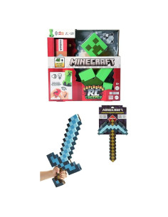 Creeper RC Explosivo Mattel Minecraft con Espada y Pico 2-en-1