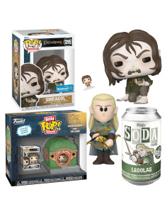 Funko Pop! Señor de los Anillos Gollum Smeagol + Legolas + Frodo