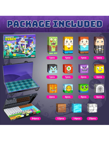 Bloques Magnéticos WXLBR 84 Piezas con Caja - Juguetes Montessori