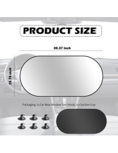 Sombrilla Trasera para Coche Carleef 100x50 cm Titanio 2