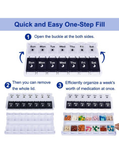 Organizador de Pastillas HRX Semanal AM PM 7 Días 23.4x11.5 cm 2