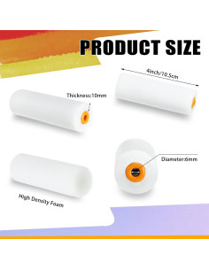 40 Fundas de Rodillo de Pintura Mini Nuogo 10.16 cm Alta Densidad 2
