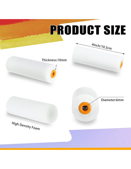 40 Fundas de Rodillo de Pintura Mini Nuogo 10.16 cm Alta Densidad