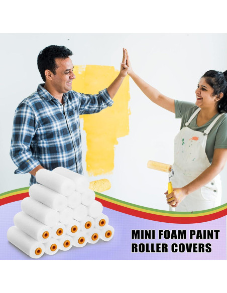 40 Fundas de Rodillo de Pintura Mini Nuogo 10.16 cm Alta Densidad