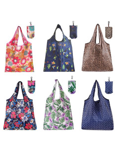 6 Bolsas de Compras Reutilizables Plegables PENGJINYU Ecológicas