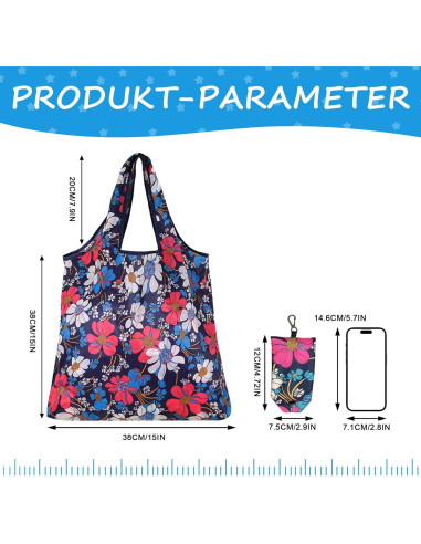 6 Bolsas de Compras Reutilizables Plegables PENGJINYU Ecológicas