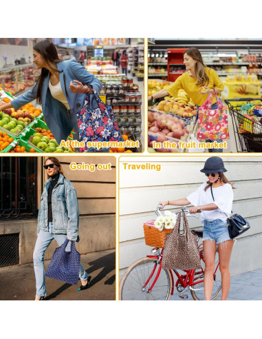 6 Bolsas de Compras Reutilizables Plegables PENGJINYU Ecológicas